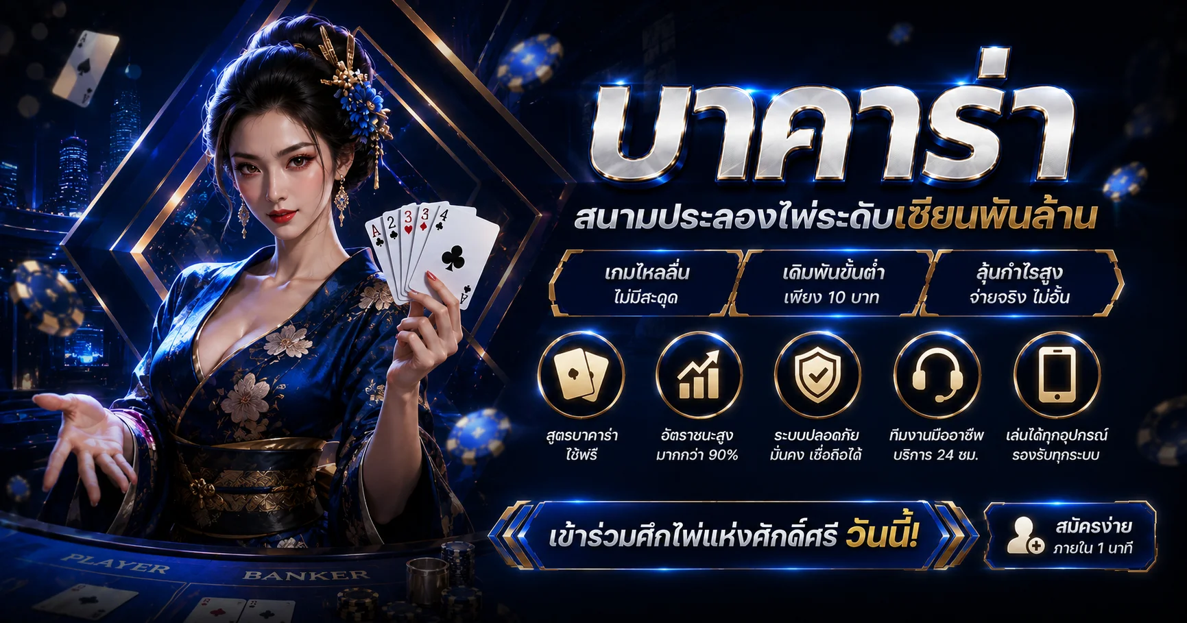 คาสิโนออนไลน์ MAHAGAME77 บาคาร่าสดถ่ายทอดจากห้องจริง